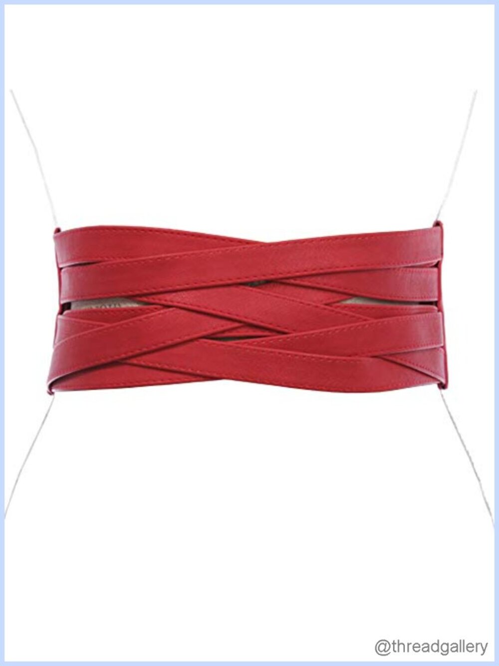 Women's High Waist Braided Stretch Belt 4 Inch Wide PU Elastic Fiber